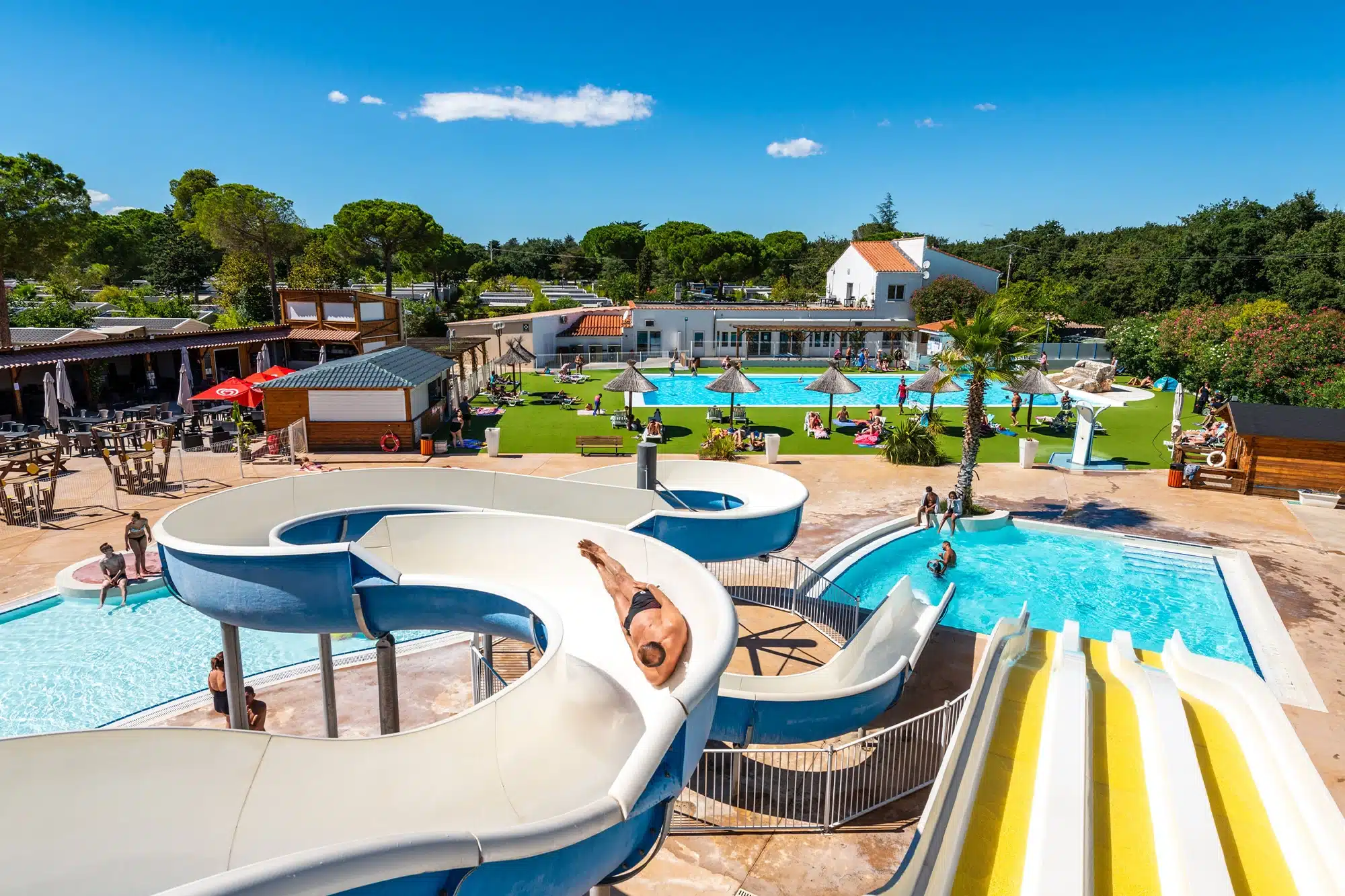 camping argeles vacances swimming pool with slides