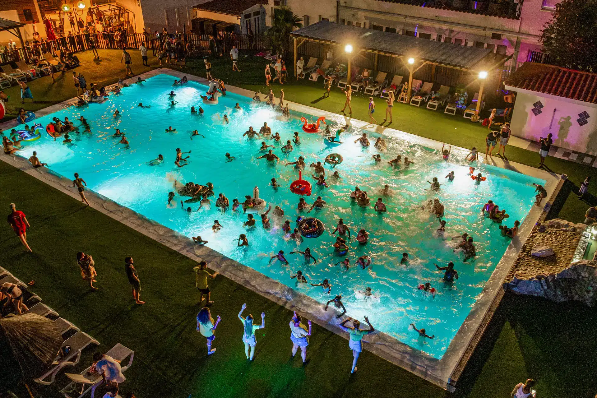 swimming pool evening